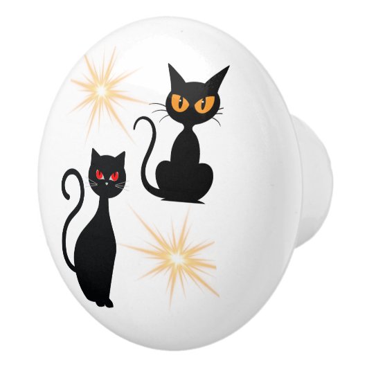 Katten met sterspringen, midden-eeuwse katten keramische knop (Rechts)