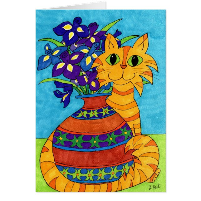 Katten met stijgingen in Talavera Vase (Voorkant)
