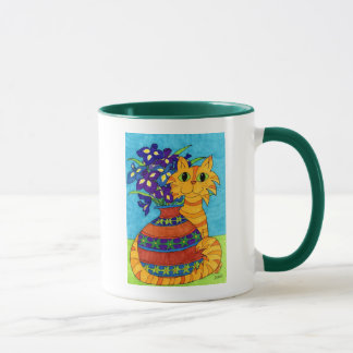 Katten met stijgingen in Talavera Vase Mok