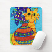 Katten met stijgingen in Talavera Vase Muismat (Met muis)