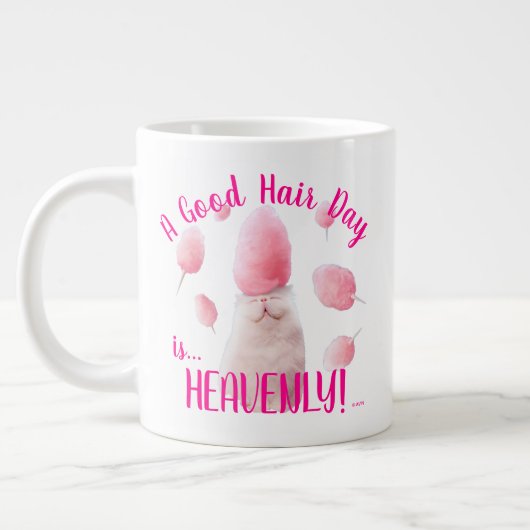 Katten met suikerspin haar grote koffiekop (Links)