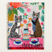 Katten met thee grillig helder planner (Voorkant)