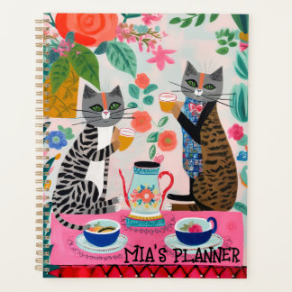 Katten met thee grillig helder planner