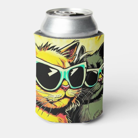 Katten met tong uit blikjeskoeler (Blikje Achterkant)