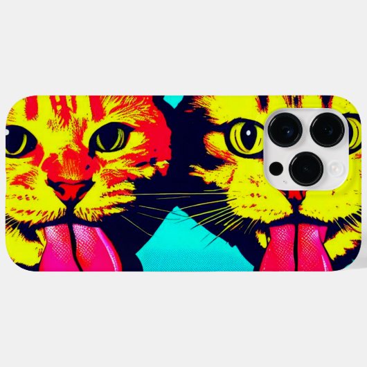 Katten met tong uit Case-Mate iPhone case (Achterkant (horizontaal))