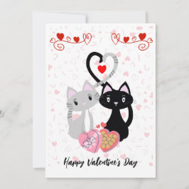 Katten met Valentijnse hartkaart Feestdagenkaart