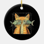 Katten met Vissenogen Kitten Grappige Katten Parod Keramisch Ornament (Achterkant)