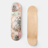 Katten met Vlinders Roze en Pastels Persoonlijk Skateboard (Voorkant)