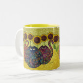 katten met zonnebloemen mok (Voorkant links)