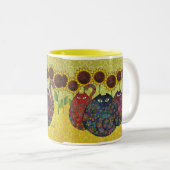 katten met zonnebloemen mok (Voorkant rechts)