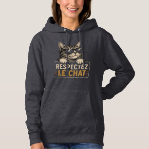 Katten met zonnebril Respecteer de kat" Hoodie