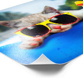 Katten met zonnebrillen die ontspannen zijn op luc foto afdruk (Hoek)