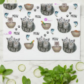 Katten Miauw Keuken Handdoek (Gevouwen)