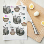 Katten Miauw Keuken Handdoek (Quarter Fold)