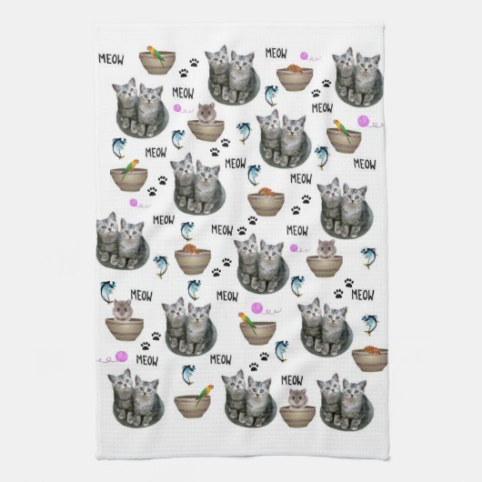 Katten Miauw Keuken Handdoek (Verticaal)