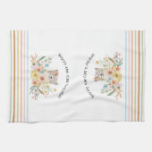 Katten Miauw Oma Schattige Kat Bloemenpastel Theedoek (Horizontaal)