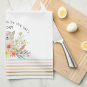 Katten Miauw Oma Schattige Kat Bloemenpastel Theedoek (Quarter Fold)