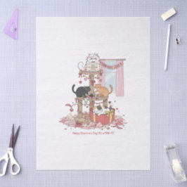 Katten Miauw Valentijnsdag Tissue Papier