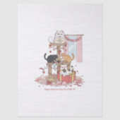 Katten Miauw Valentijnsdag Tissue Papier (Voorkant)