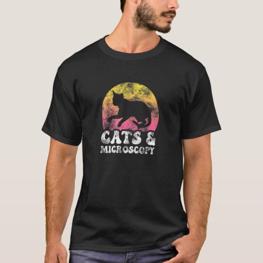 Katten Microscopie Vintage Retro Hobby T-shirt (Voorkant)