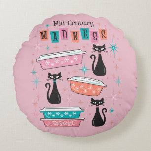 Katten Mid-Century Madness Roze Pyrex Kussen