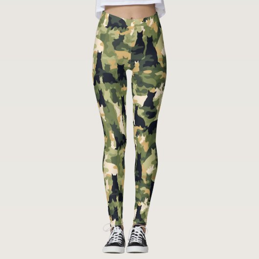 Katten militaire camouflage leggings (Voorkant)