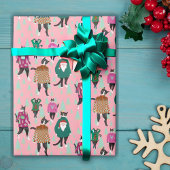 Katten Model Lelijke Kerstmis Sweaters Roze Cadeaupapier