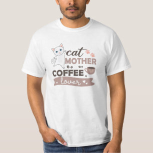 Katten Moederkoffie Lover Cute White Cats T-shirt