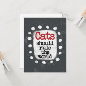 Katten moeten het Wenskaart regeren Kaart (Voorkant / Achterkant in situ)