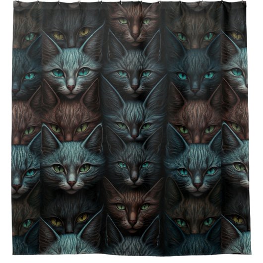 Katten Mooie Dark Emo Gothic liefhebbers Douchegordijn (Voorkant)