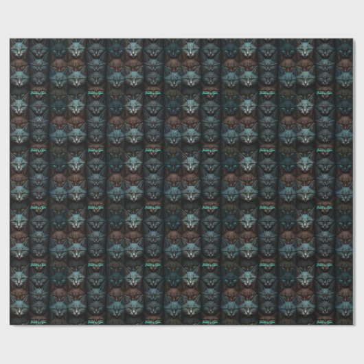 Katten Mooie Donkere Custom liefhebbers Personalis Cadeaupapier (Vlak)