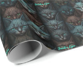 Katten Mooie Donkere Custom liefhebbers Personalis Cadeaupapier (Rol Hoek)