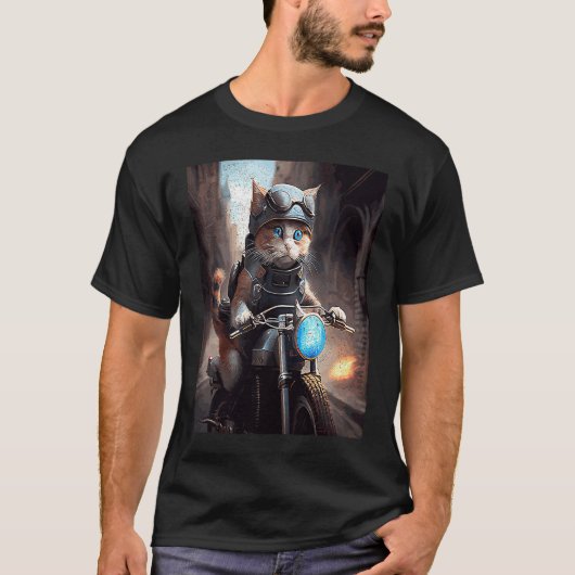 Katten Motorfiets Videogames T-shirt (Voorkant)