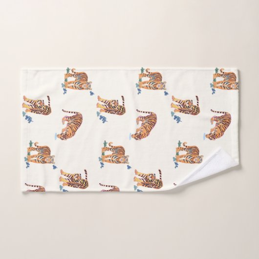 Katten Mow Tigers op ivoren badhanddoeken Bad Handdoek (Handdoek)