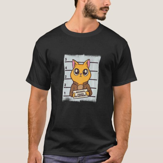 Katten Mugshot Gevangenis T-shirt (Voorkant)