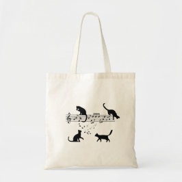 Katten Muzieknoten afspelen Tote Bag