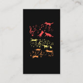  katten Muzieknoten Funny Kat Visitekaartje (Voorkant)