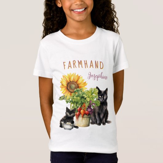 Katten n Groenten Boerenknecht Kinderen Gepersonal T-shirt (Voorkant)