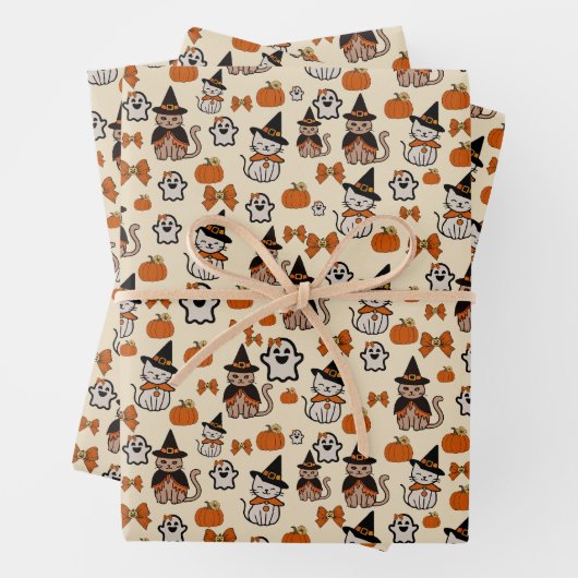 Katten naadloos patroon Halloween feest Inpakpapier Vel (In situ)