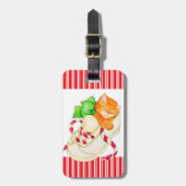 Katten naam adres kerstmis bagagelabel (Voorkant verticaal)