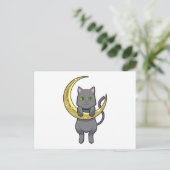 Katten Nacht Maan Briefkaart (Staand voorkant)