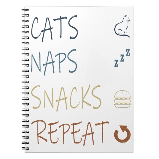 Katten Naps en Snacks|De beste cadeaus voor katten Notitieboek (Voorkant)