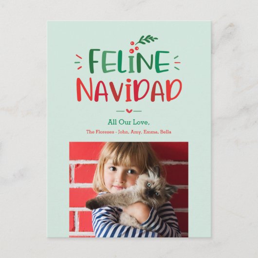 Katten Navidad Kerstmis Postkaart Feestdagenkaart (Voorkant)