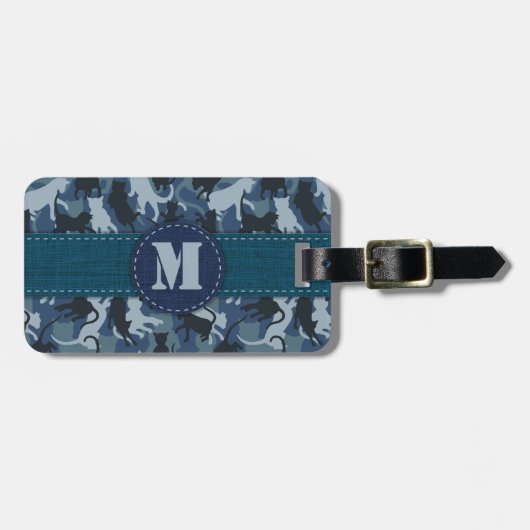 Katten Navy Camouflage Bagagelabel (Voorkant horizontaal)