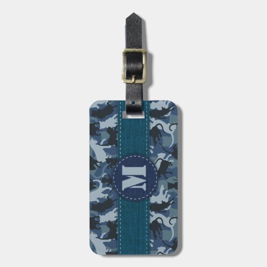 Katten Navy Camouflage Bagagelabel (Voorkant verticaal)