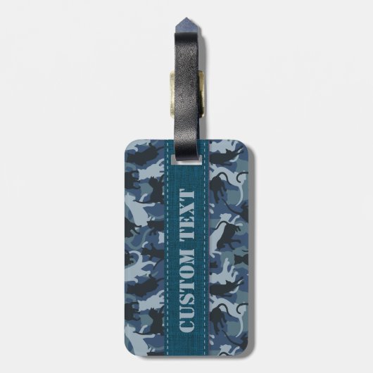 Katten Navy Camouflage Bagagelabel (Achterkant verticaal)