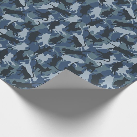 Katten Navy Camouflage Cadeaupapier (Hoek)