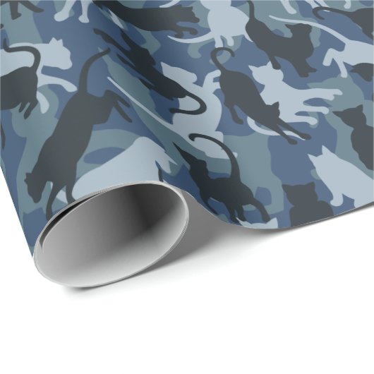Katten Navy Camouflage Cadeaupapier (Rol Hoek)