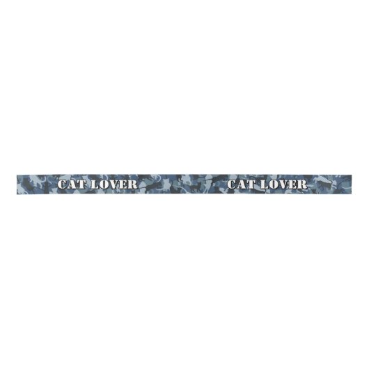 Katten Navy Camouflage Satin Ribbon Satijnen Lint (Voorkant)