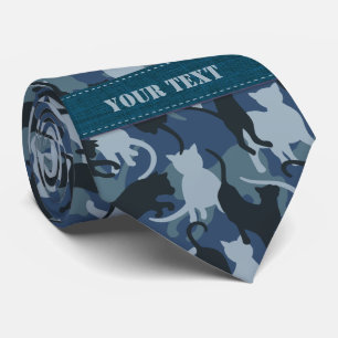 Katten Navy Camouflage Stropdas